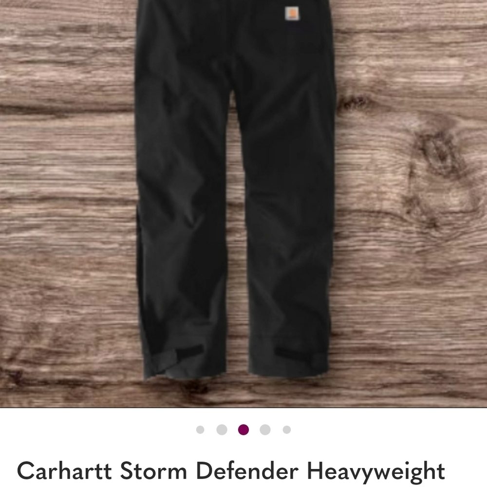 Carhartt Storm Defender Heavyweight Loose Fit Waterproof Pants-Black - Picture 2 of 7